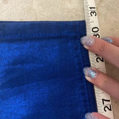 Tinseltown Sapphire Ink Blue Metallic Skinny Jeans