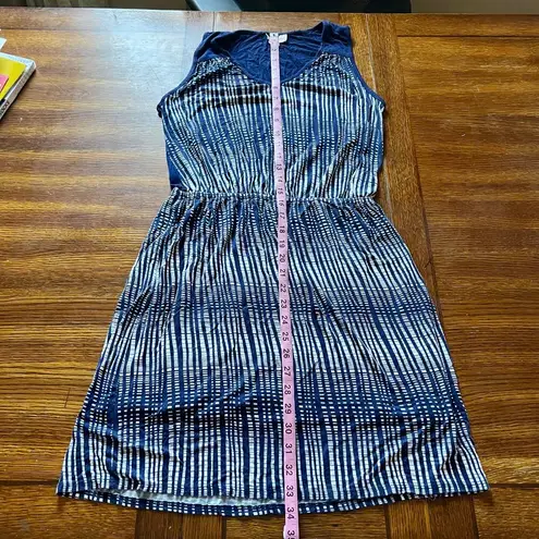 Deletta Anthropologie Janie Jersey Dress Blue Motif White Women’s Medium