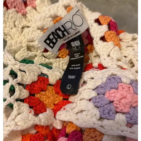 Beach Riot Women's Crochet Mini Dress L White Multicolor