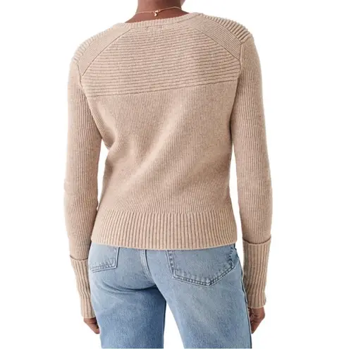 Faherty Mulino Wool Cashmere Button Knit Sweater in Quinoa L