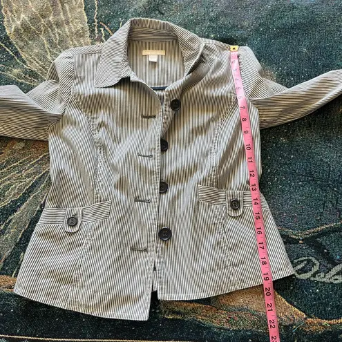 Charter Club Vintage Petite Striped Button Down Shirt LongSleeve Cinched XS Y2K