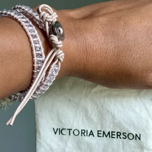 Victoria Emerson Pink and White Wrap Bracelet