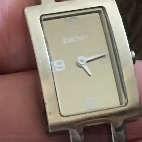 DKNY Ladies  rectangle face stainless steel watch