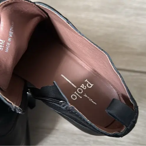 Linea Paola Leather wedge sneakers womens booties 8.5 black