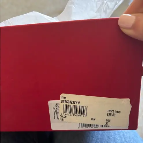 Valentino Garavani Rockstud Caged 100mm Slingback Pumps Size 37 Black and Nude