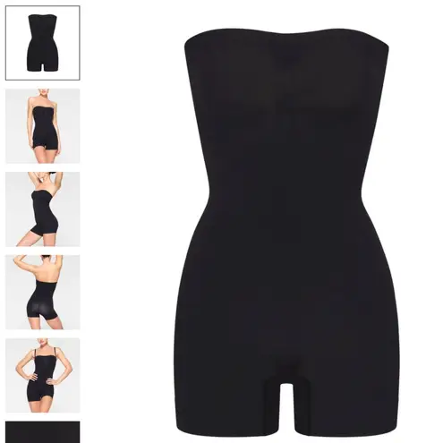 SKIMS  Seamless Sculpt Strapless Shortie Bodysuit Onyx Size XS NWOB