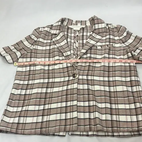 Treasure & Bond Plaid Short Sleeve Blazer woman’s size medium