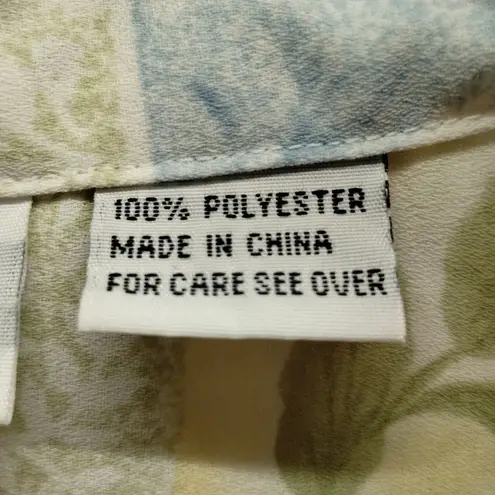 Alfred Dunner VTG Women's Size 18 Pastel Pink Floral Yellow Blue Button Up Shirt