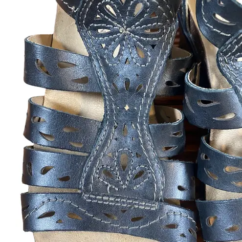 Born concept Born Dark Brown Leather Woven Crisscross Sandals Women Sz 8