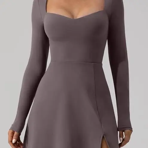 Purple Sweetheart Neck Long Sleeve Sheath Dress