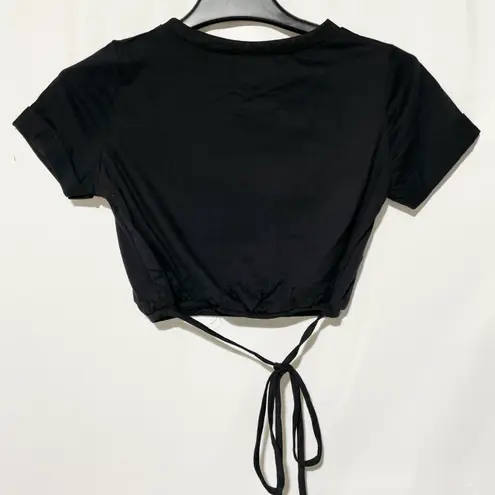 New AsYou Tie Waist Cropped Crewneck Short Sleeve T