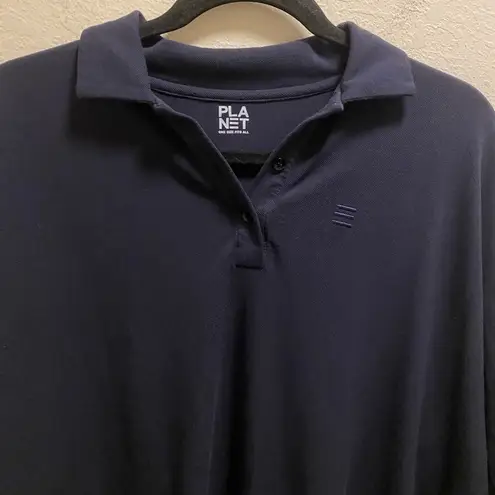 Planet By Lauren G Navy Blue Polo Shirt Knit Dress One Size Fits Most