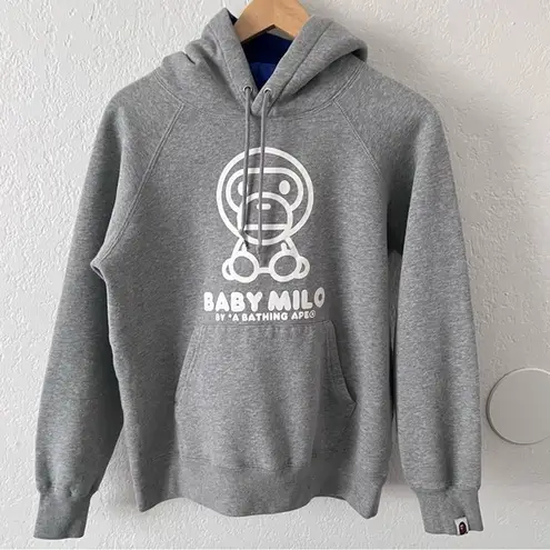 Bape Baby Milo Vintage Gray/Blue Hoodie Adjustable Pullstring Silver