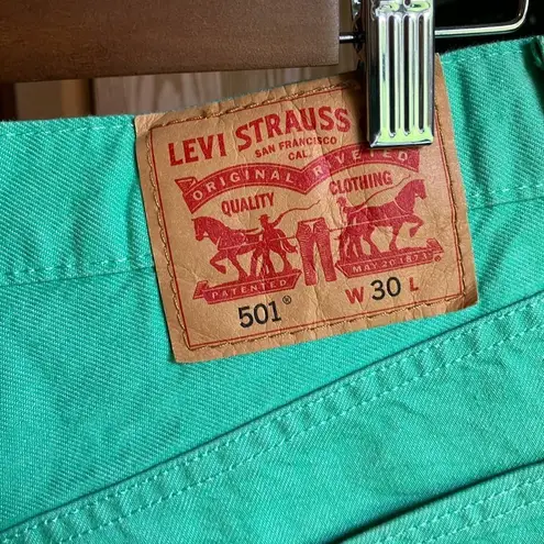 Levi's  Lime Green Rolled Denim Shorts Size 30