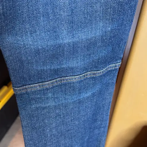 Ralph Lauren RARE! Lauren Blue Boot Cut Suede Fringe Conch Button Jeans Size 8