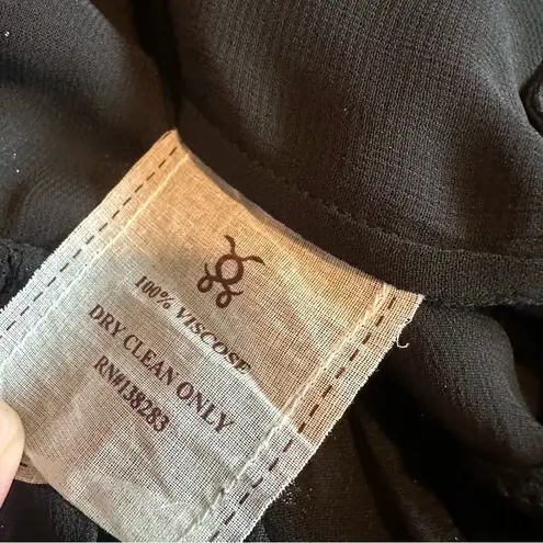 Figue Caroline Metallic Wrap Dress Black Gold Kimono Wide Sleeves Size Small