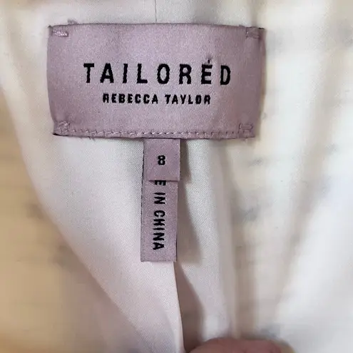 Rebecca Taylor Women's White And Black Tweed Peplum Jacket Size 8