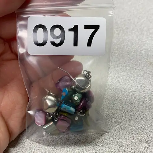 Boho Dangle Earrings Silver Tone Shell Beads Bell Sound Beach Vacation Coastal