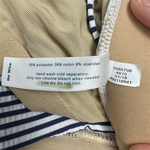 Cacique Women's Stripe Ruffle Tankini Top Blue Size 24 Beach Pool