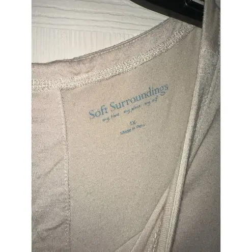 Soft Surroundings Tunic Top Long Sleeve Casual Comfy Beige 1X