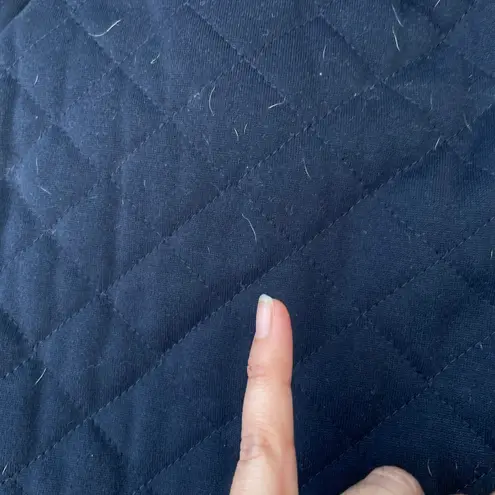 Yoki New York Navy Blue Quilted Hoodie Vest Jacket