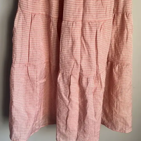 En Saison Riley Stripe Midi Skirt Pink