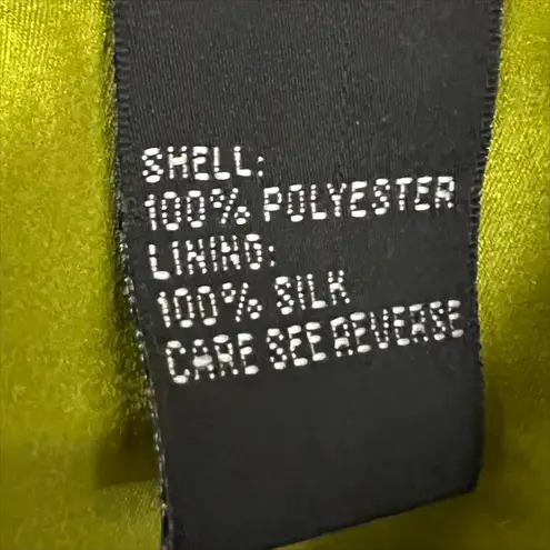 Carmen Marc Valvo Lime Green Pleated Strapless Beaded Waist Maxi Dress Gown 2