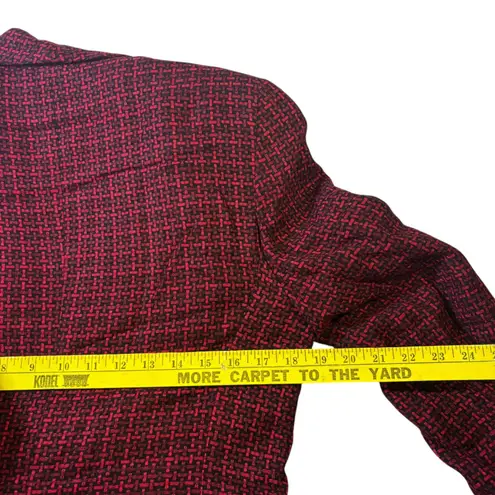 Giraffe Red Tweed Blazer Women's Size 8 Single Button Career Jacket VTG