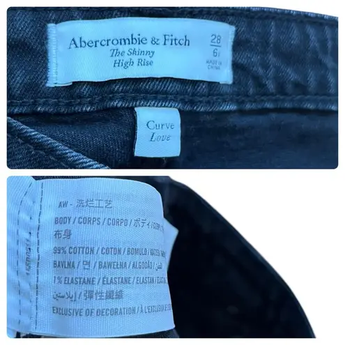 Abercrombie & Fitch NWT  Curve Love Skinny High Rise Split Front Hem Size 28/6R