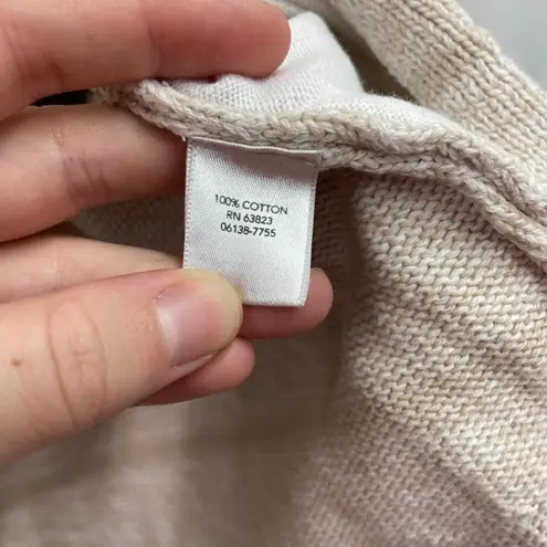 Christopher & Banks women's beige crocheted built-in tank button cotton sweater