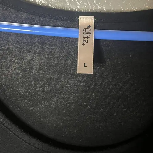 Glitz Women's Black Cold Shoulder Flowy Tank Top - Size L