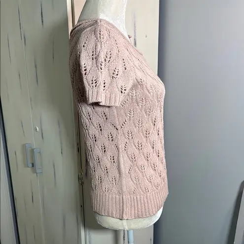 Mary Firenze Blush crocheted Top/sweater Pink Size M