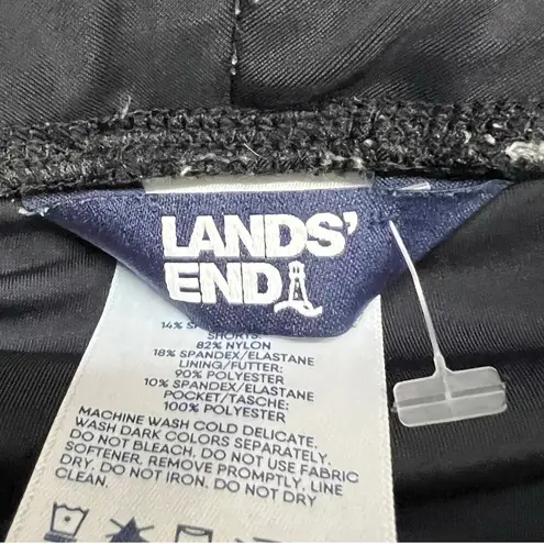 Lands End Board Skort Womens 4 Black Paisley Floral Quick Dry Active Swim Skirt