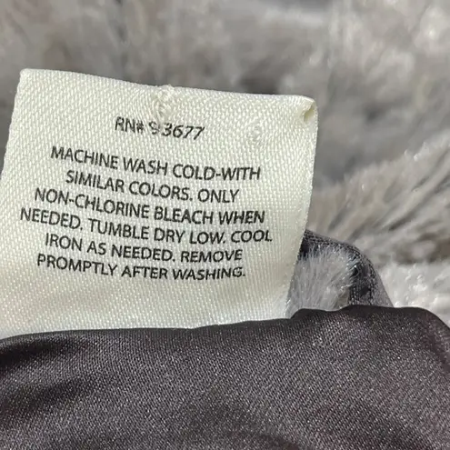 SOMA Soft Luxe Marble Plush Heavy Double Layer Faux Fur Long Robe L/XL Gray Size L