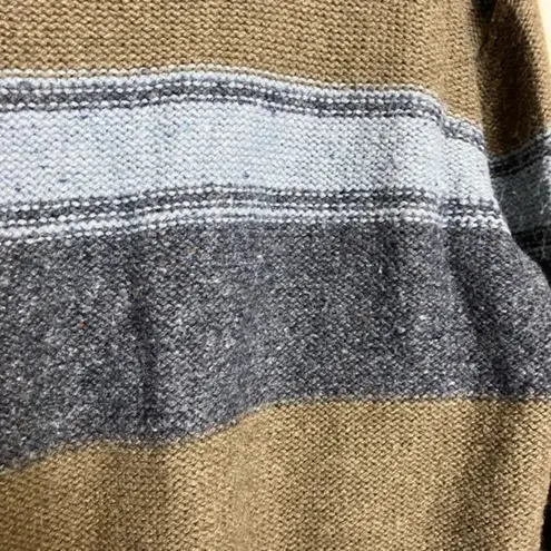 MAINE New England Blue Cream Striped Wool Grandpa Sweater Size XL