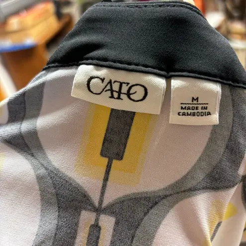 Cato Y2K Women’s Retro Psychedelic Geometric Patterned Funky Babydoll Style Top