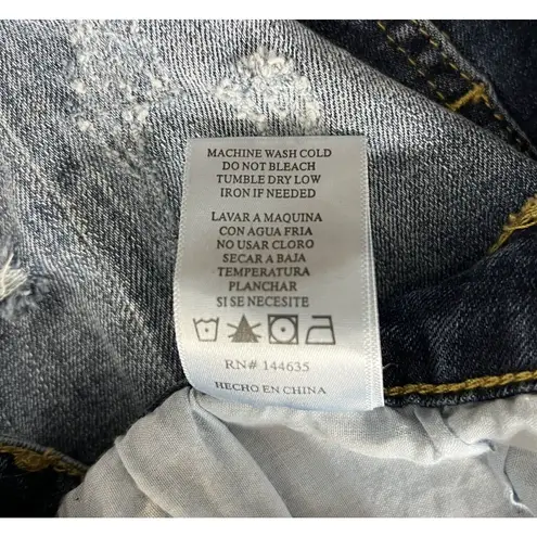 KanCan Skirt Juniors 3 25" Blue Denim Pencil Straight Mini Skirt Distress Casual Size undefined