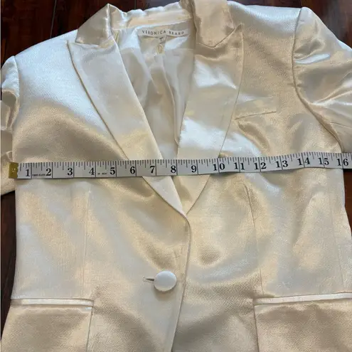 Veronica Beard Athens Satin Peak Lapel Blazer In Off White blazer size 0 - Image 14