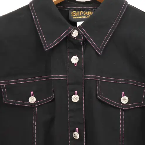 Bob Mackie Vintage Wearable Art Embroidered Shacket Western Floral 80s Size M