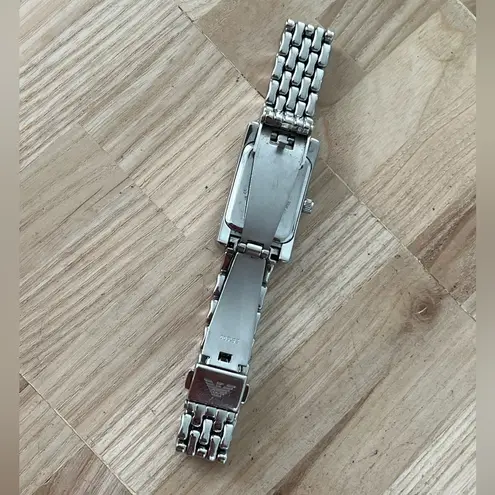 Emporio Armani Vintage Ladies Watch Solid Stainless Bracelet Case Black Dial