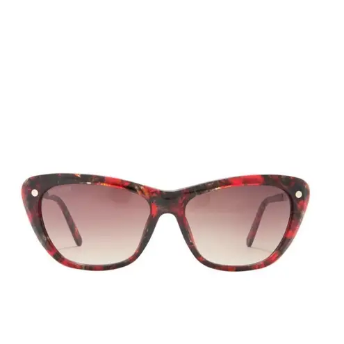 Balmain 56mm Modified Cat Eye Sunglasses, Polarized, Designer, Red Tortoise, NWT