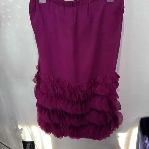 Jenny Han Purple Ruffle Skirt Party Cocktail Mini Dress Womens Size L