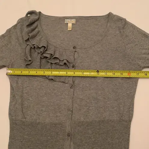 Y2K Susina ruffle crop cardigan 100% cotton large L