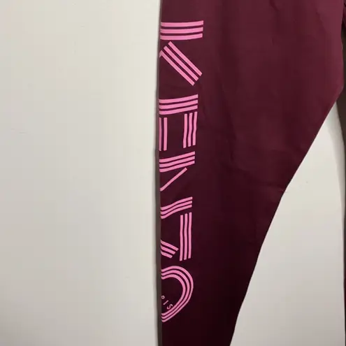Kenzo logo printed spellout Bordeaux leggings size XS Purple
