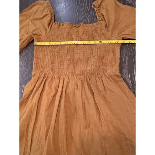 Lost + Wander Women's Yellow Smocked Bodice Mini Dress Size M