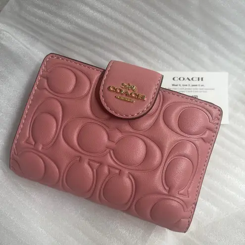 Coach GoldLight Blush Medium Corner Zip Wallet