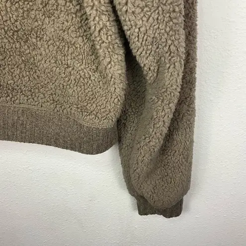 Blue B Tan Brown Funnel Neck Cozy Sherpa Pullover Sweatshirt Size Women's Large