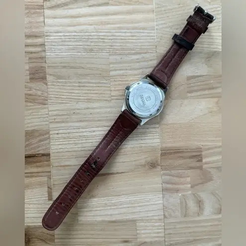 Wenger S.A.K. Edition Watch Stainless Case White Dial Brown Leather Date Window Silver