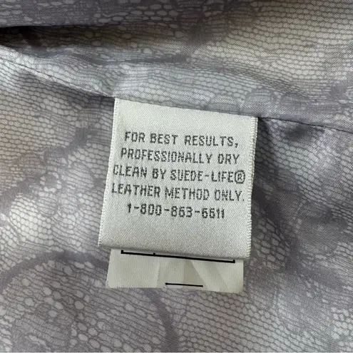 Worthington  Vintage Lavender Metallic Blazer Jacket 100% Leather Single Button