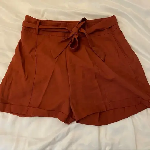 Burnt Orange Paper Bag Tie Shorts Size M